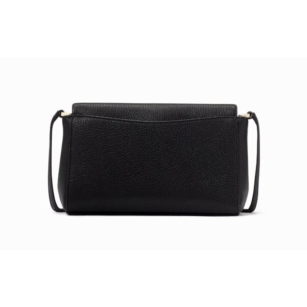 New Kate Spade Leila Mini Zip Crossbody Pebble Leather Black - Picture 2 of 6